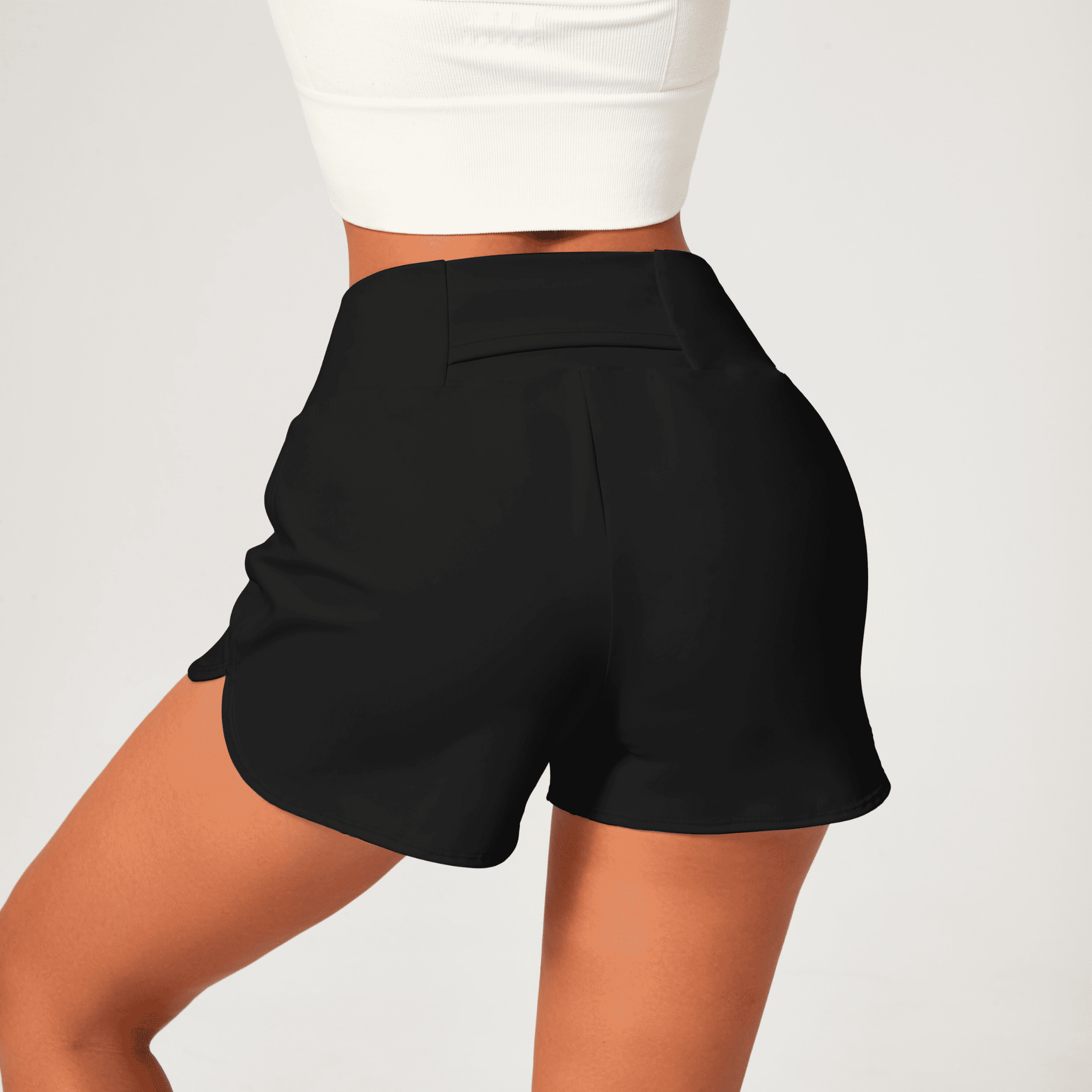 Super High Waisted Back Pocket & Side Hidden Pocket 2-in-1 Yoga Shorts 5''