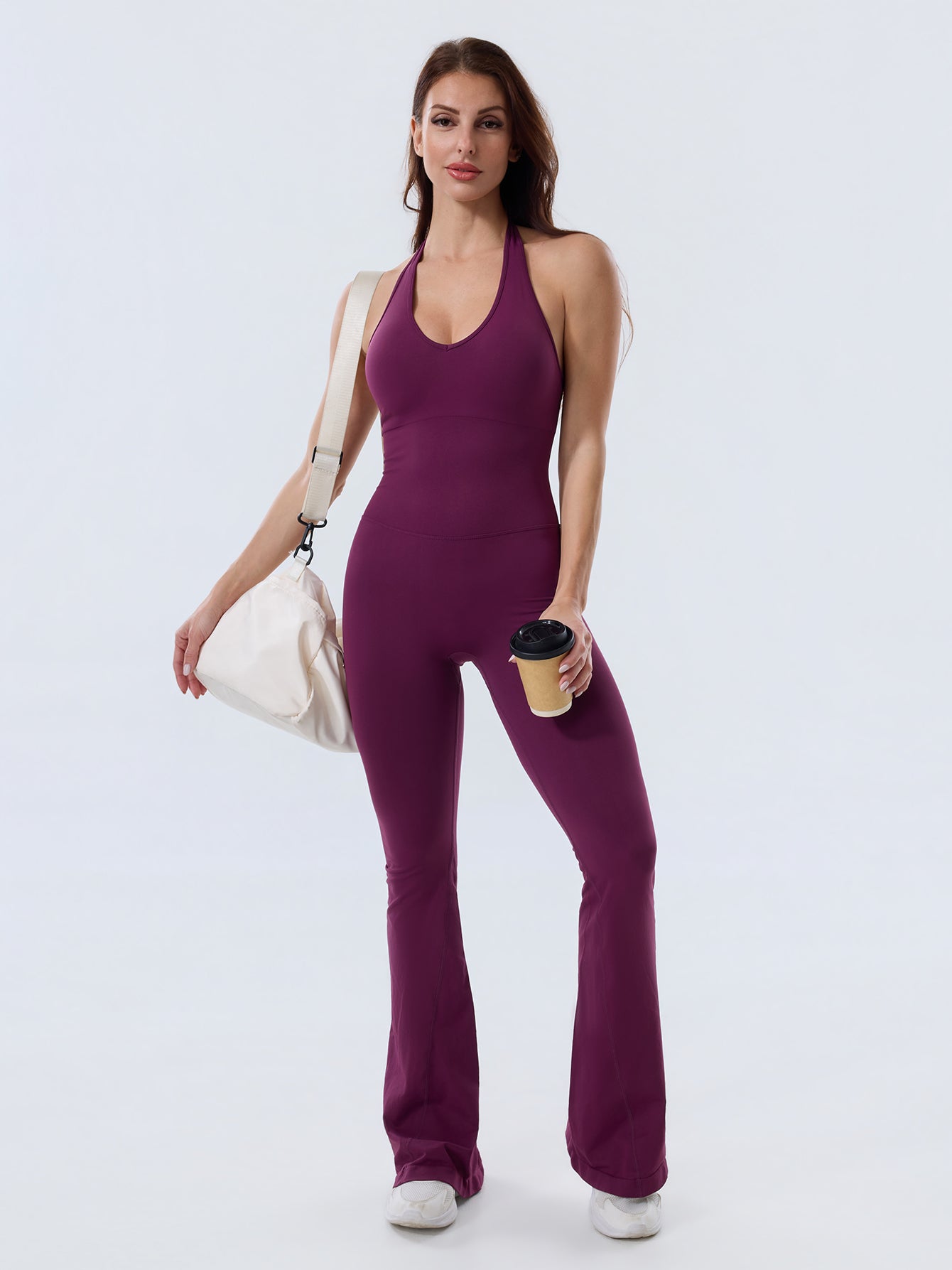 Backless Flared Sport Jumpsuit
