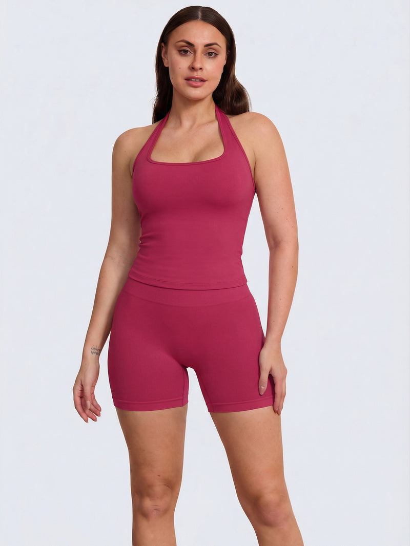 Impact Halter Top - Raspberry