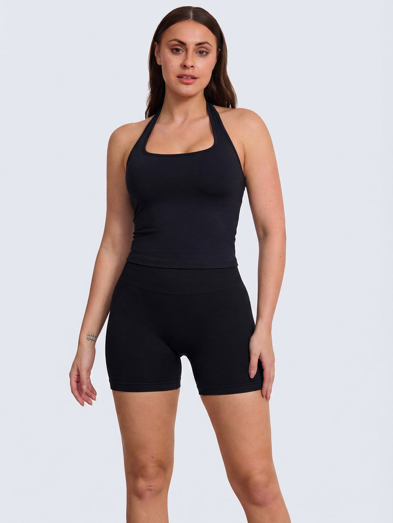 Impact Halter Top - Noir Black