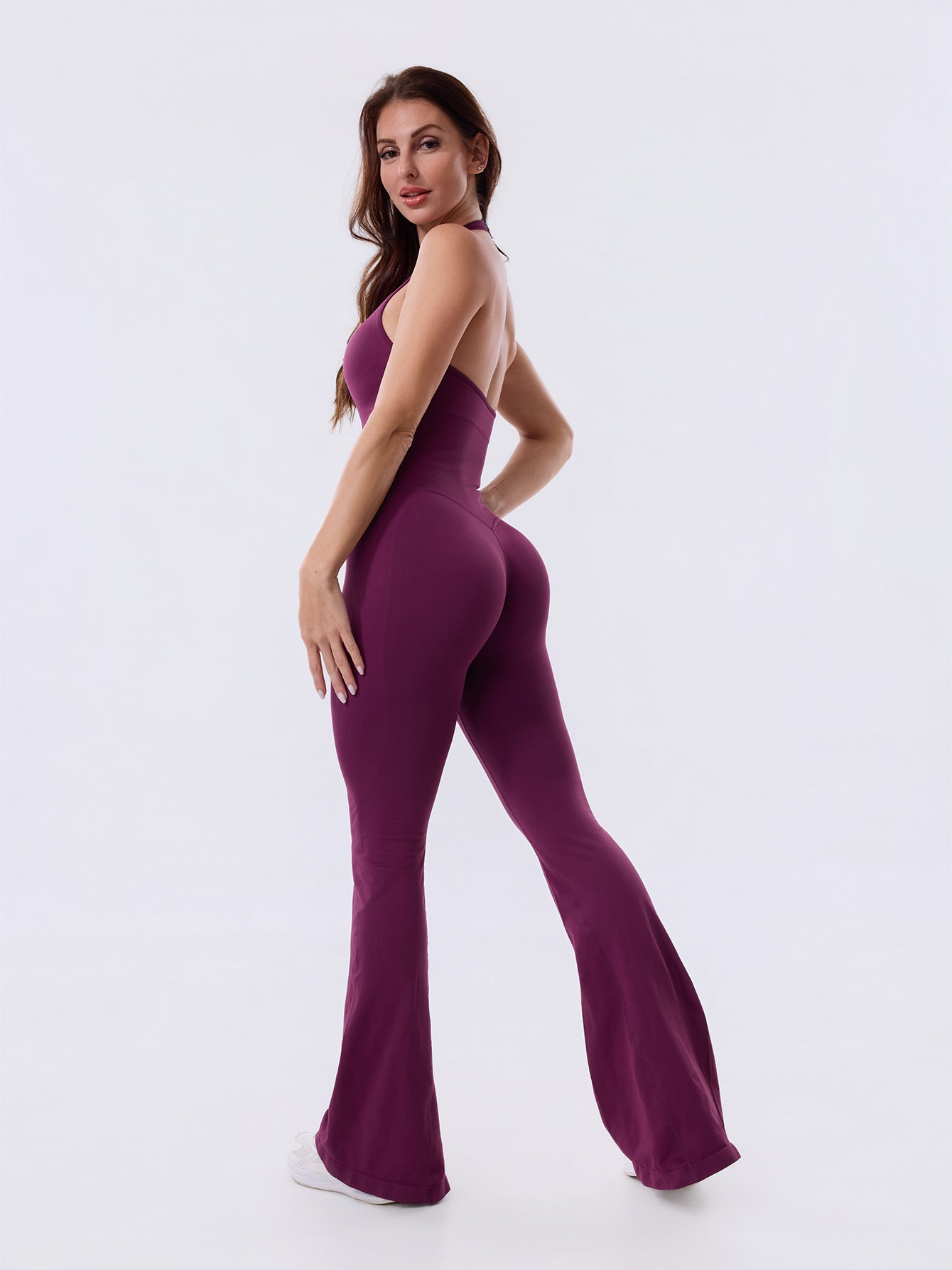 Backless Flared Sport Jumpsuit