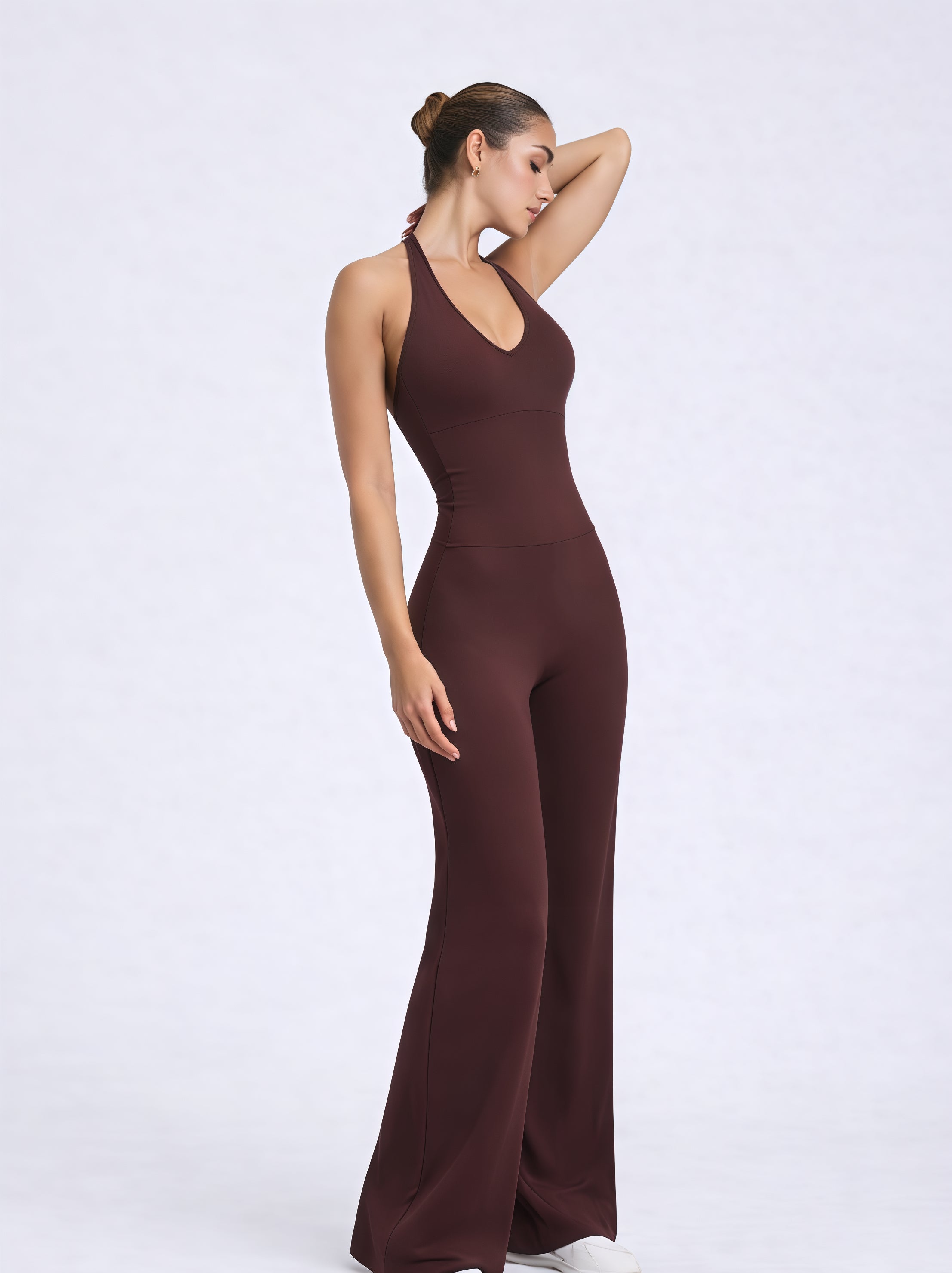 Backless Flared Sport Jumpsuit