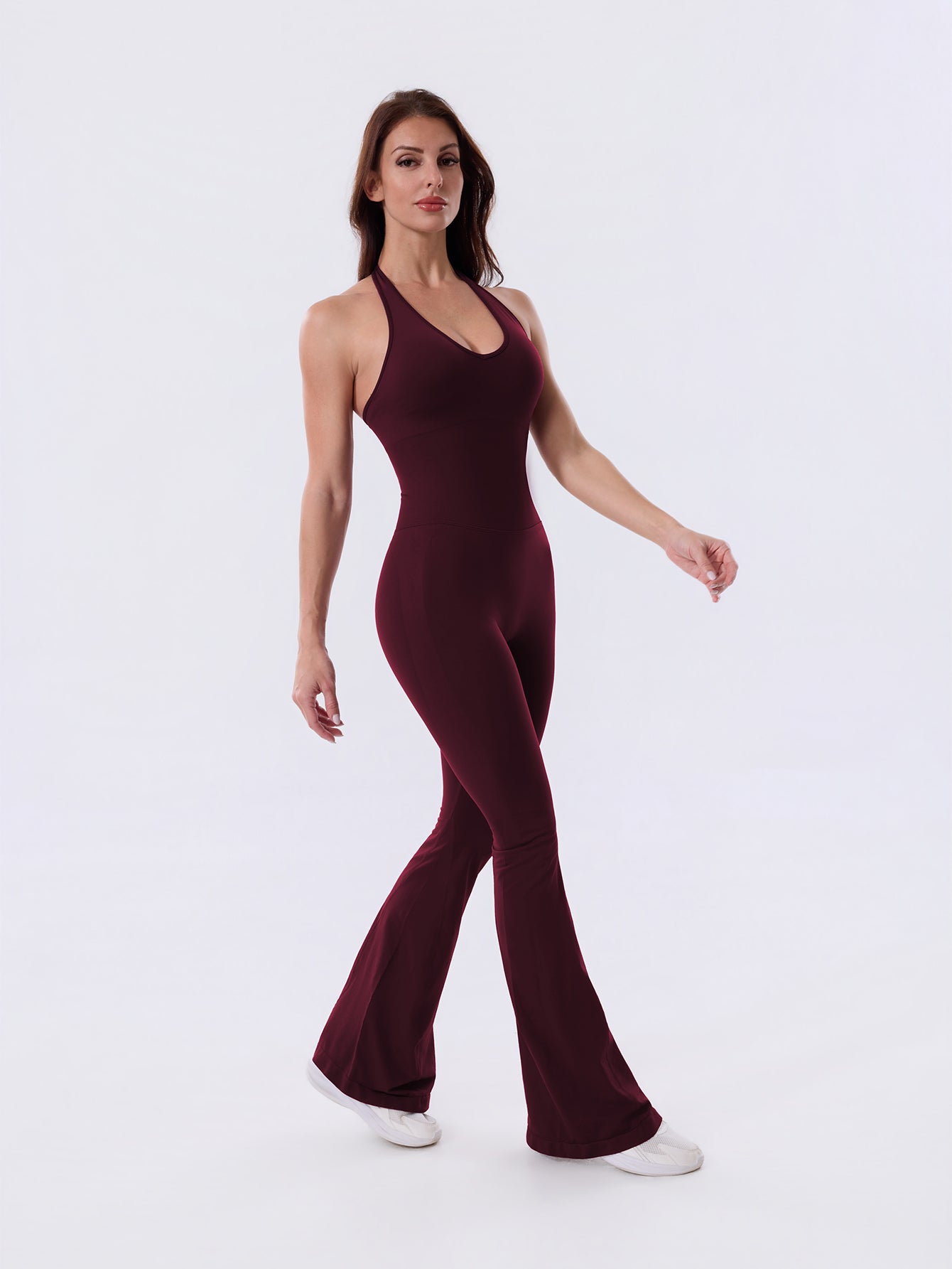 Backless Flared Sport Jumpsuit