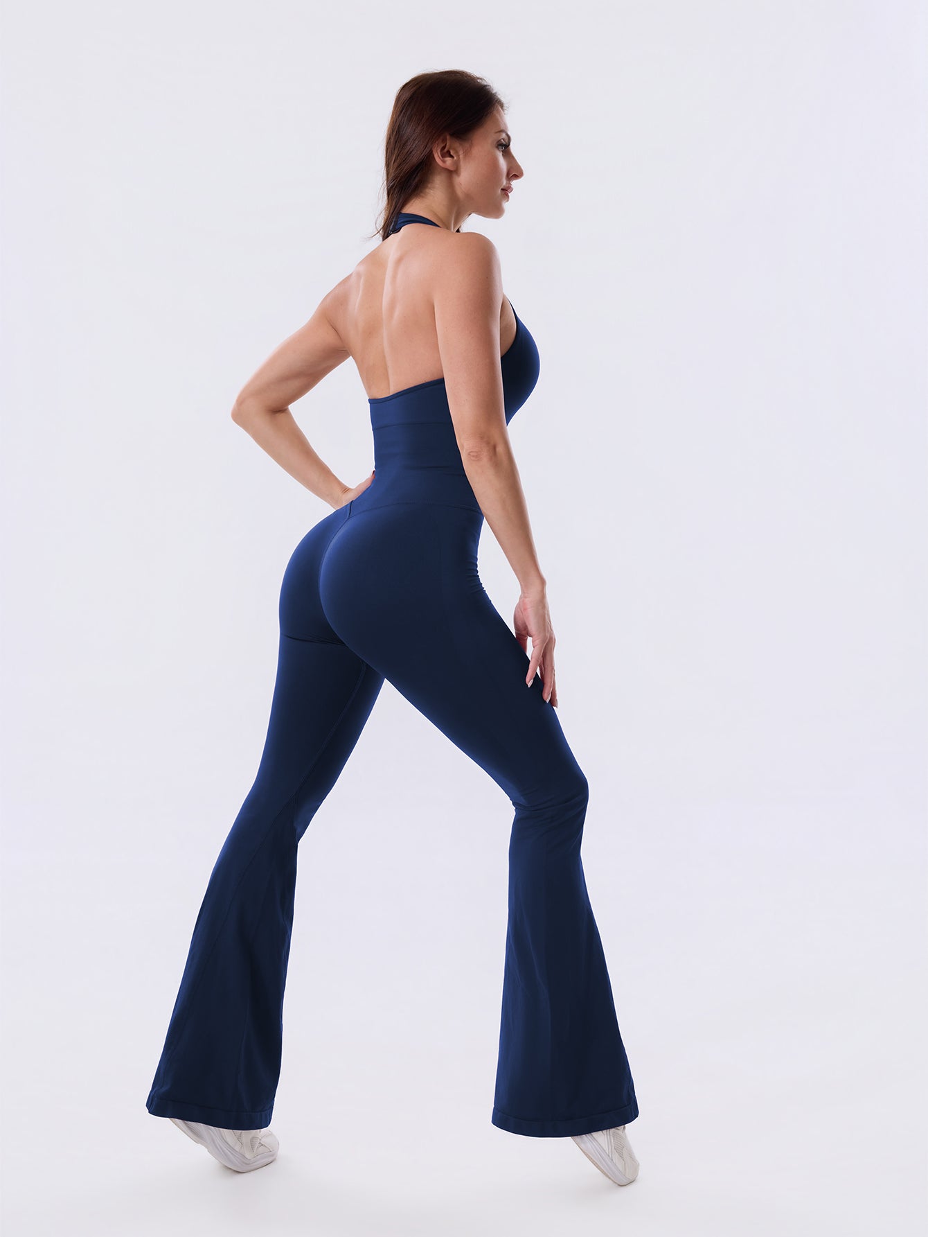 Backless Flared Sport Jumpsuit