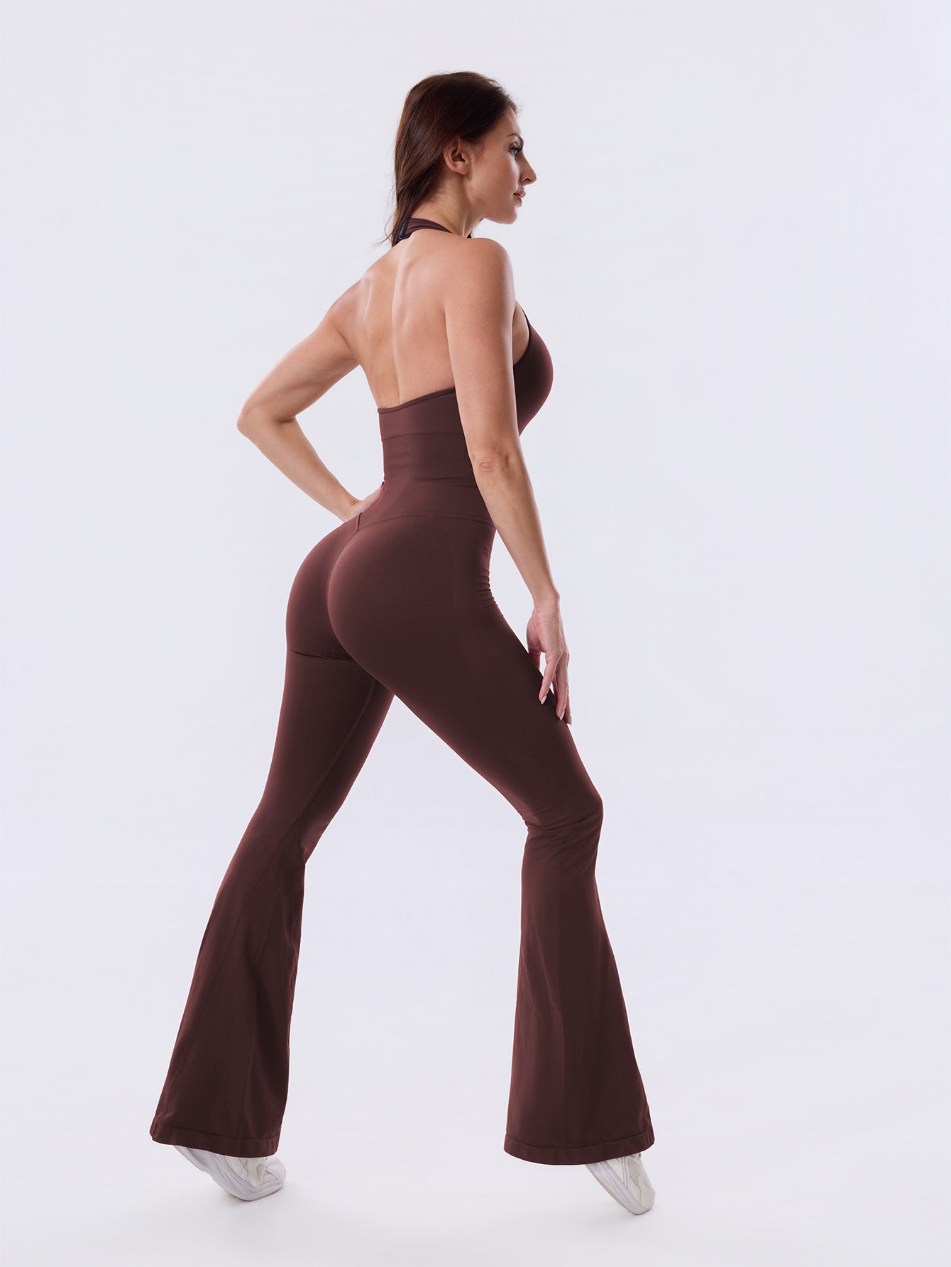 Backless Flared Sport Jumpsuit