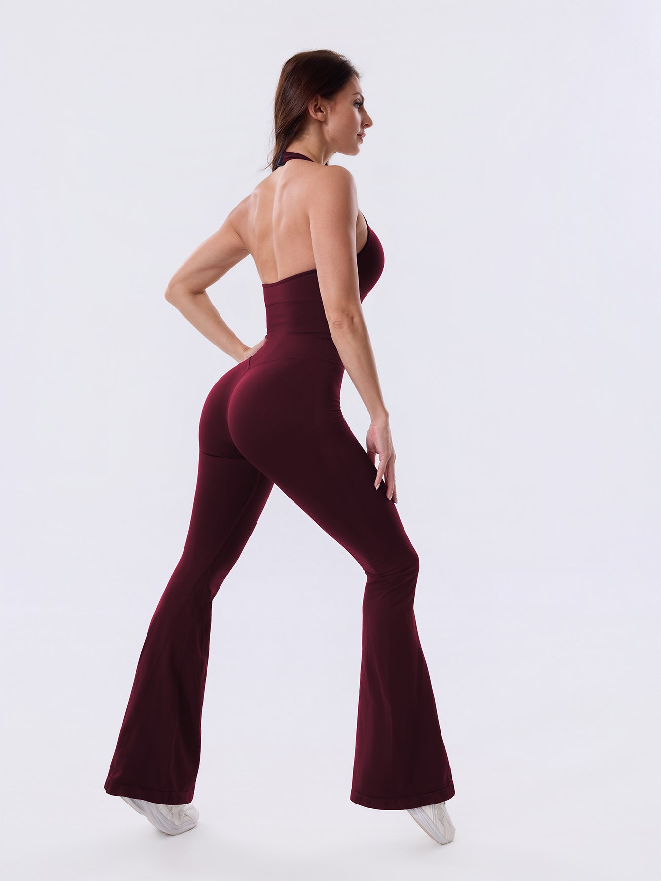 Backless Flared Sport Jumpsuit