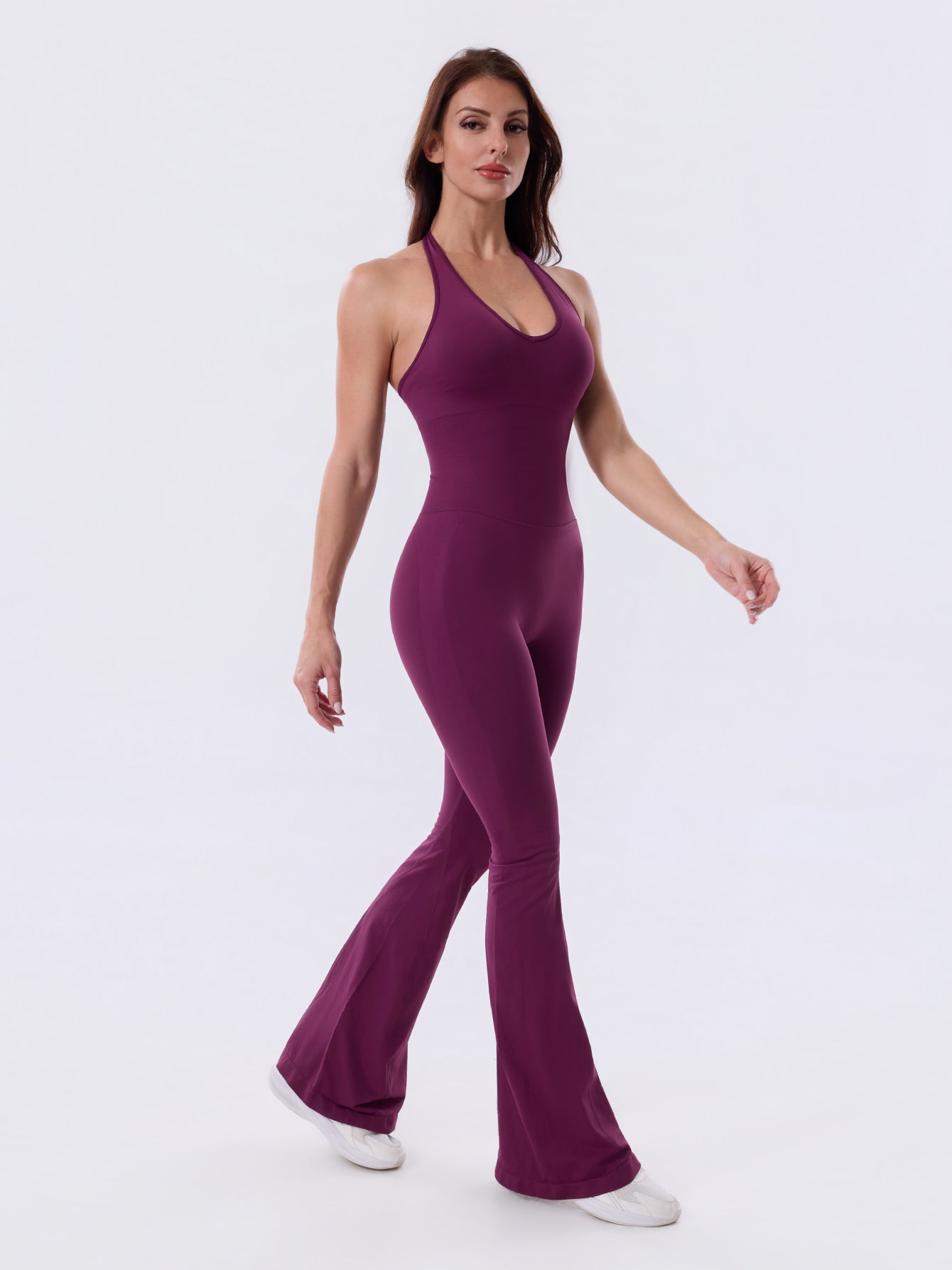 Backless Flared Sport Jumpsuit