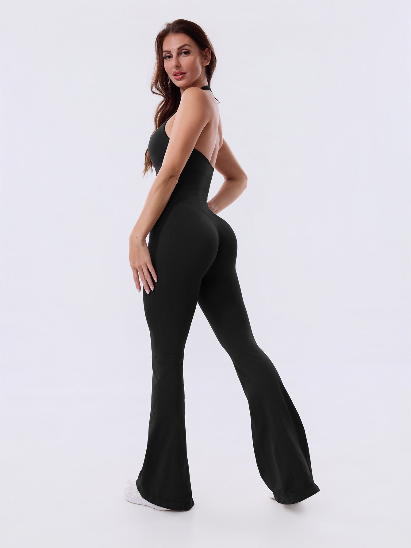 Backless Flared Sport Jumpsuit