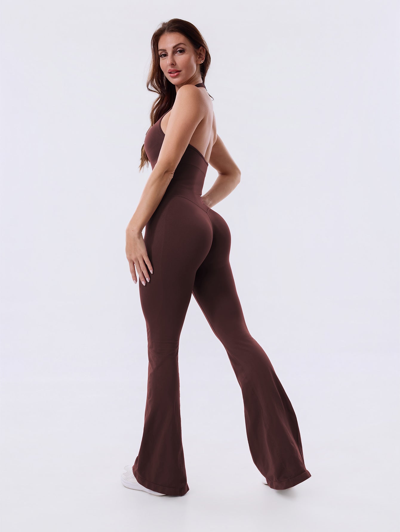 Backless Flared Sport Jumpsuit