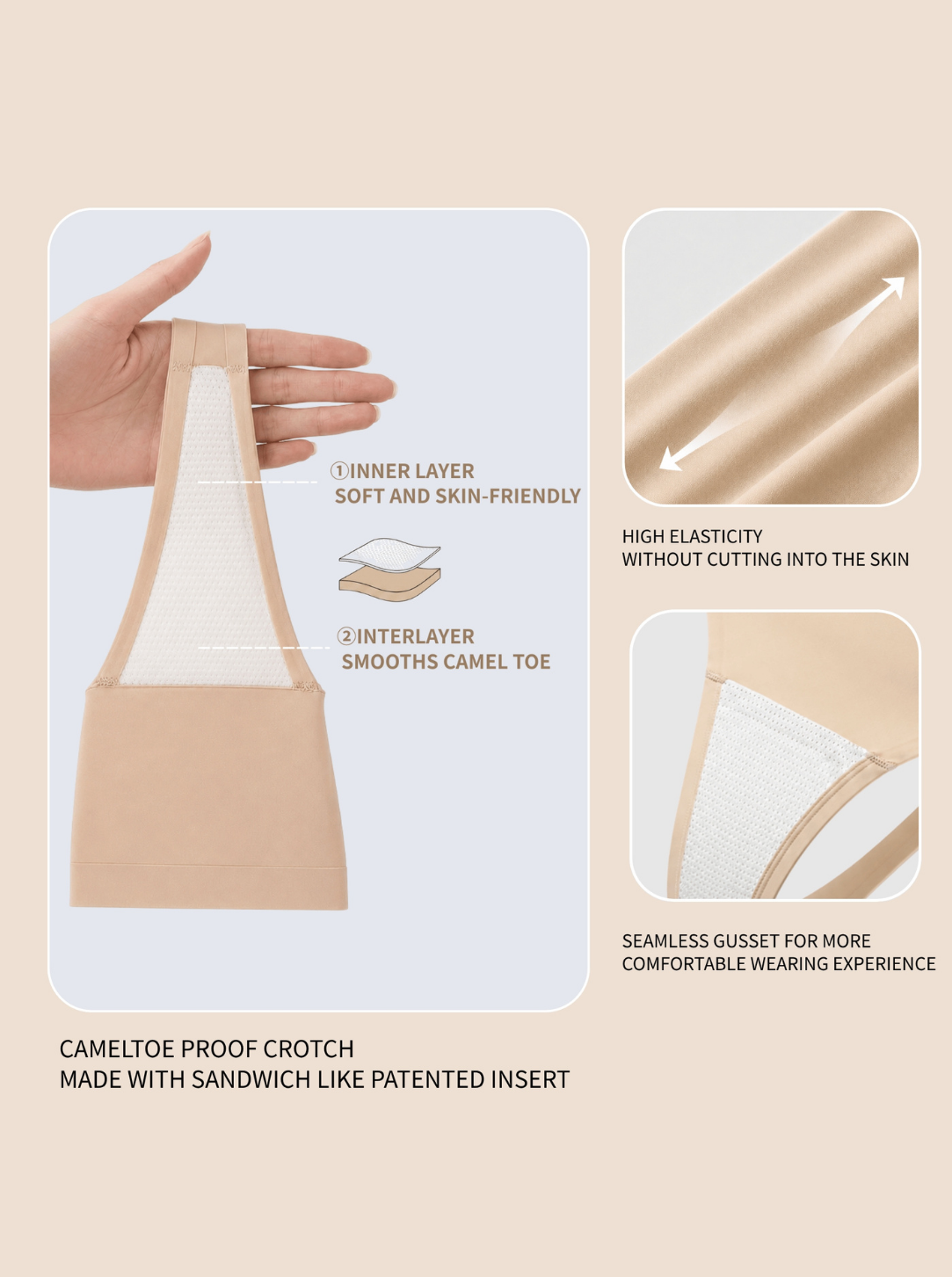 3PCS NudeSkin Thong