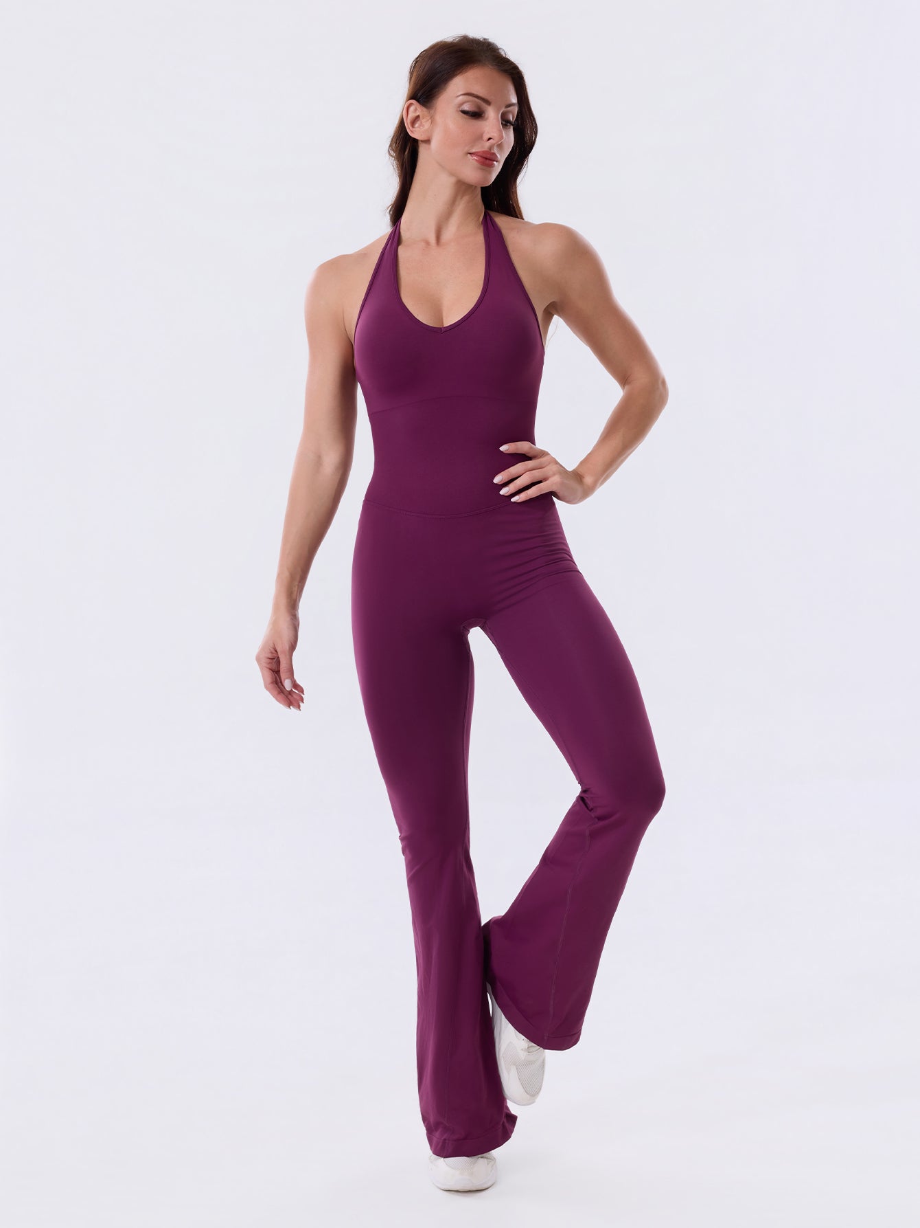 Backless Flared Sport Jumpsuit